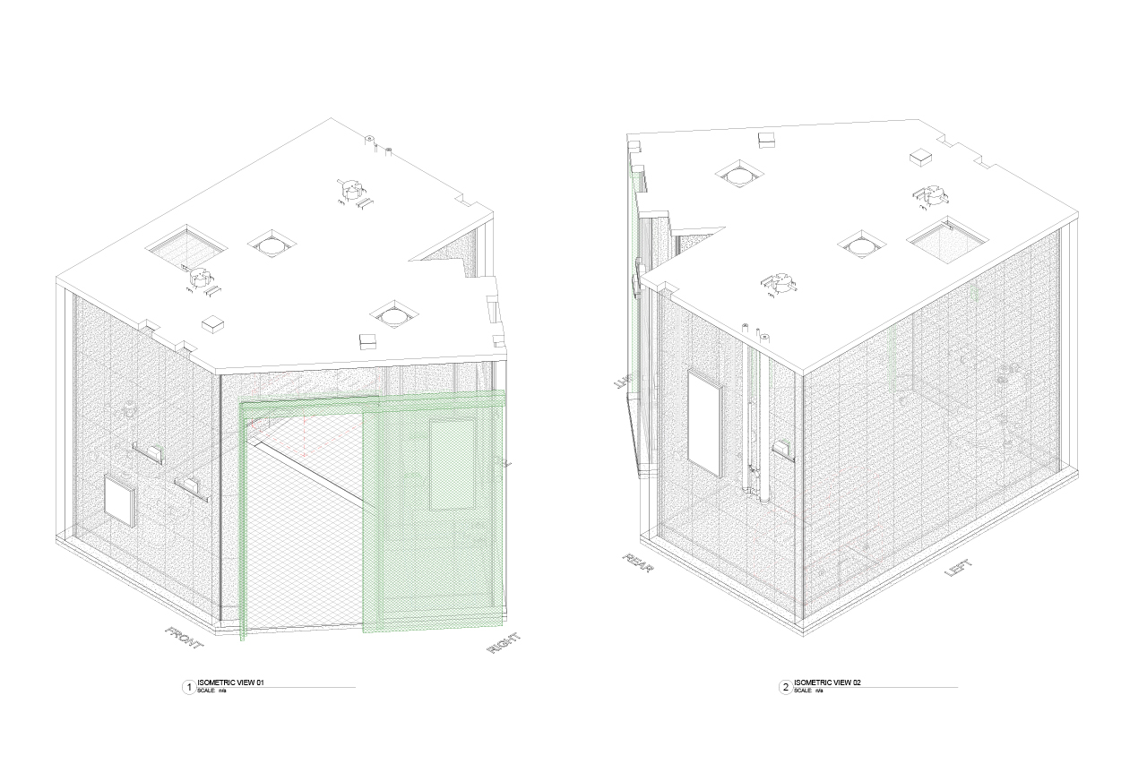 drawing of a prefabricated room