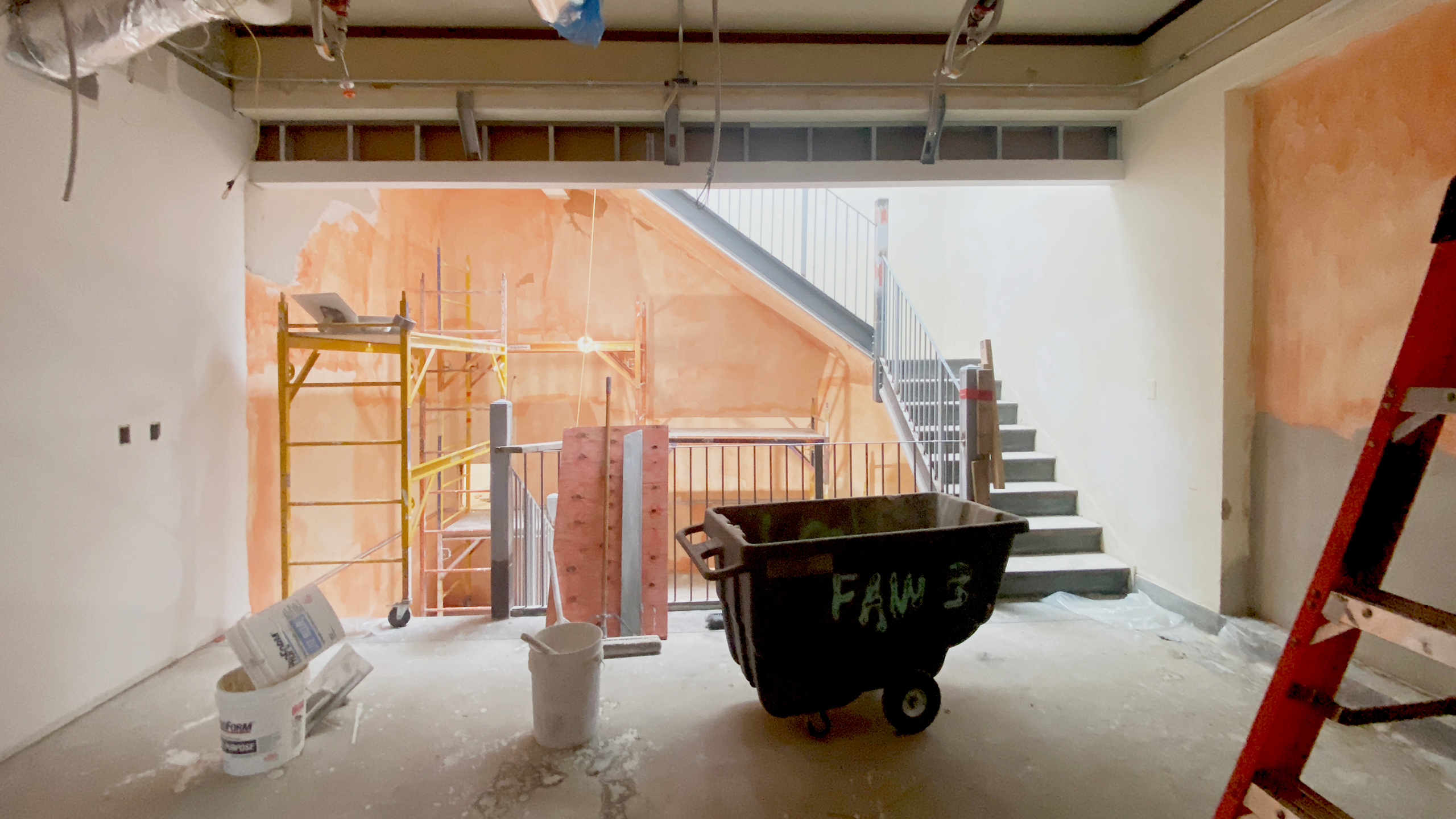 Before photo of a collaboration space.
