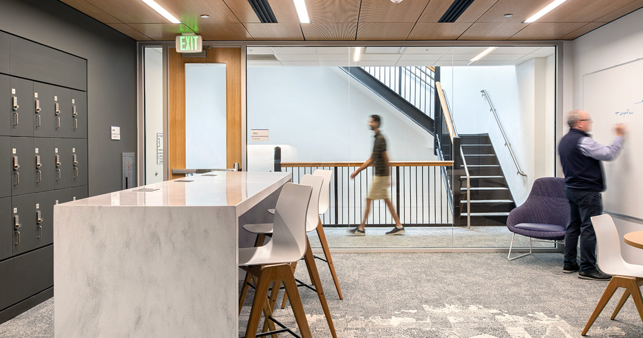 After photo of the same collaboration space after renovation.