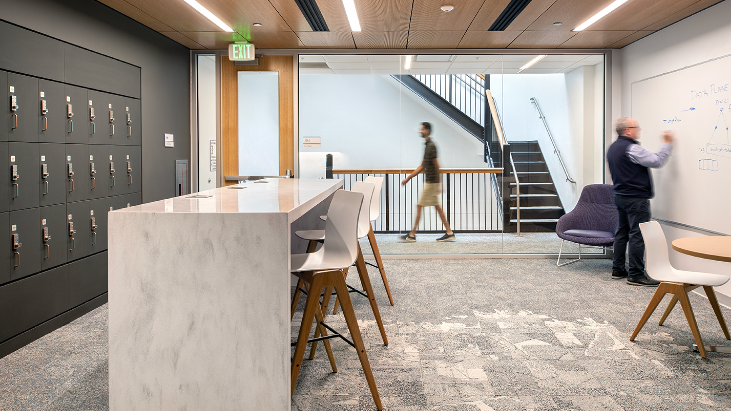 After photo of the same collaboration space after renovation.